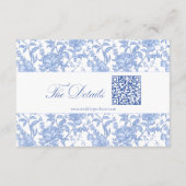 Delft Blue Floral Chinoiserie Monogram Wedding エンクロージャーカード (裏面)