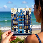 Delft Blue Gilded Cityscape ポストカード
