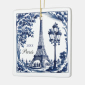 Delft Blue Paris Eiffel Tower セラミックオーナメント (左)