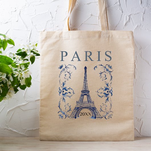 Delft Blue Paris Eiffel Tower トートバッグ