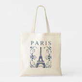 Delft Blue Paris Eiffel Tower トートバッグ (裏面)