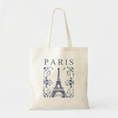 Delft Blue Paris Eiffel Tower トートバッグ (正面)