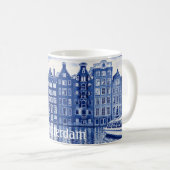 Delft Blue style mug: Amsterdam コーヒーマグカップ (正面右)