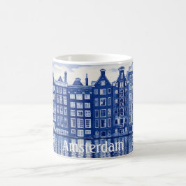 Delft Blue style mug: Amsterdam コーヒーマグカップ