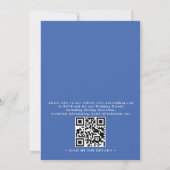 Delft Blue White Chinois Floral QR Code Wedding 招待状 (裏面)