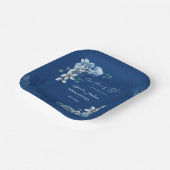 Delft Blue White Chinoiserie Floral Bridal Shower ペーパープレート (傾斜あり)