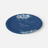 Delft Blue White Chinoiserie Floral Bridal Shower  ペーパープレート (アングル)