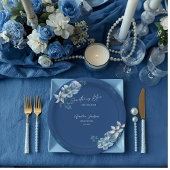Delft Blue White Chinoiserie Floral Bridal Shower  ペーパープレート