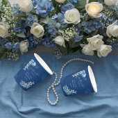 Delft Blue White Chinoiserie Floral Bridal Shower  紙コップ