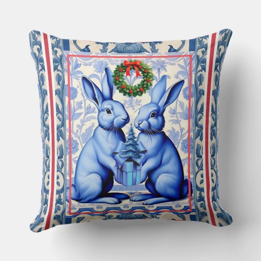 DELFT HOLIDAY BLUESThrow Pillow クッション (裏面)