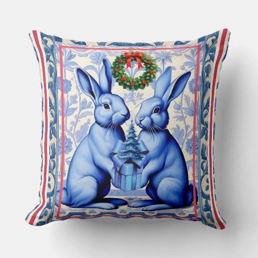 DELFT HOLIDAY BLUESThrow Pillow クッション (正面)