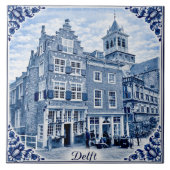 Delft houses Delft Blue style ceramic tile タイル (正面)