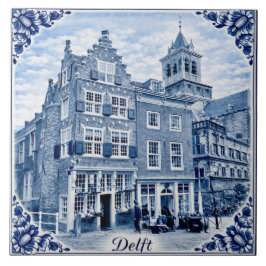Delft houses Delft Blue style ceramic tile タイル