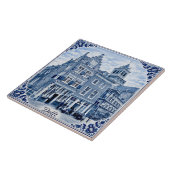 Delft houses Delft Blue style ceramic tile タイル (側面)