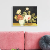 Delft Jarの花(パネルの油) キャンバスプリント (インサイチュ (リビング))