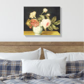 Delft Jarの花(パネルの油) キャンバスプリント (インサイチュ (寝室))