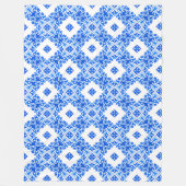 Delft Like – 青王室のと白の映画 フリースブランケット (正面)