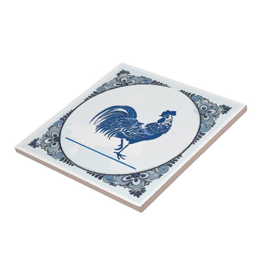 Delft look Rooster, change image,  Ceramic Tile タイル (側面)