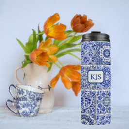 Delft Look Tiles with Your Intials -かわいらしオランダ タンブラー