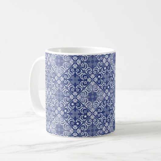 Delft tile ethnic national Dutch pattern   コーヒーマグカップ (正面左)