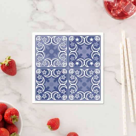 Delft tile ethnic national Dutch pattern   スタンダードカクテルナプキン (インサイチュ)