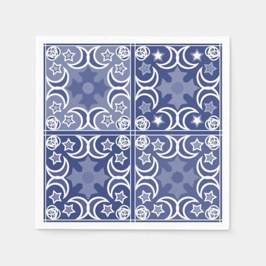 Delft tile ethnic national Dutch pattern   スタンダードカクテルナプキン (正面)