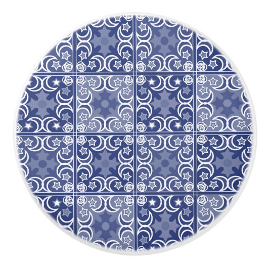 Delft tile ethnic national Dutch pattern   セラミックノブ (正面)