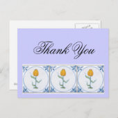 Delft Tulipタイルありがとうポストカードカスタマイズ ポストカード (正面/裏面)