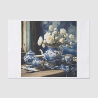 Delfts blauwe vaas decoupage tissue papier 薄葉紙