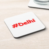 「#Delhi」かわいいデザイン。買今 コースター (左側)
