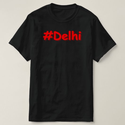 「#Delhi」かわいいデザイン。買今 Tシャツ (デザイン正面)