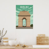 Delhi India Illustration Travel ポスター (キッチン)