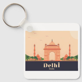 Delhi India Pastel Travel Design キーホルダー