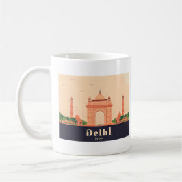 Delhi India Pastel Travel Design コーヒーマグカップ