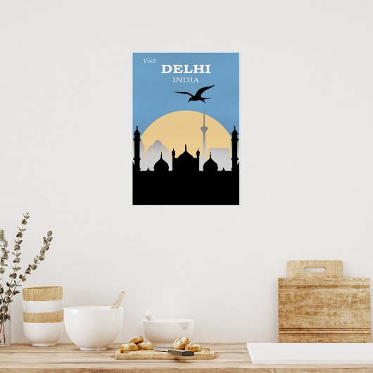 Delhi, India Travel Poster ポスター (キッチン)