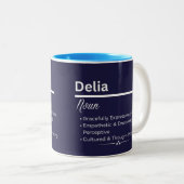 Delia Personalized Girl Name Meaning Coffee Mug ツートーンマグカップ (正面右)