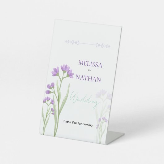 delicado flores violetas  台座サイン (正面)