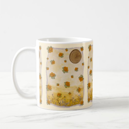 Delicado Laranja Autoral Céu Sonhador Design コーヒーマグカップ (左)