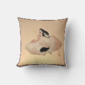 Delicate Ancient Japanese Print on Pillow クッション (正面)