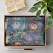 Delicate Apricot Cosmos on Teal 薄葉紙 (ギフト)