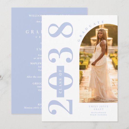 Delicate Arch MInimalist Grad Light Blue Shades  招待状 (正面/裏面)