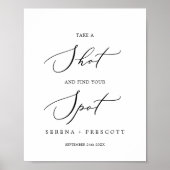 Delicate Black Calligraphy Take A Shot Find Spot ポスター (正面)