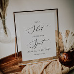 Delicate Black Calligraphy Take A Shot Find Spot ポスター<br><div class="desc">This delicate black calligraphy take a shot and find your spot poster is perfect for a modern wedding. The romantic minimalist design features lovely and elegant black typography on a white background with a clean and simple look.</div>