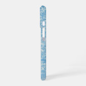 Delicate Blue Floral Pattern Japanese Modern Phone iPhone 16ケース (左側面)