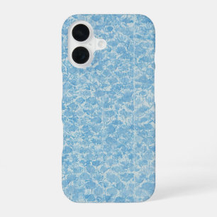 Delicate Blue Floral Pattern Japanese Modern Phone iPhone 16ケース