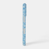 Delicate Blue Floral Pattern Japanese Modern Phone iPhone 16ケース (右側面)