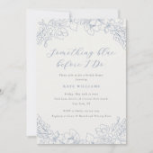 Delicate Blue Floral Something Blue Bridal Shower 招待状 (正面)
