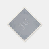 Delicate Blue Floral Wedding スタンダードカクテルナプキン (角)