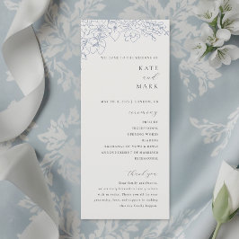 Delicate Blue Floral Wedding プログラム