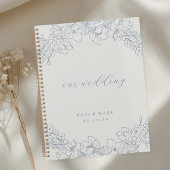 Delicate Blue Floral Wedding Planner Notebook プランナー手帳